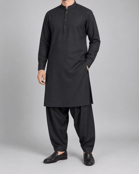 Black - Australian Wool - Wazir Suiting