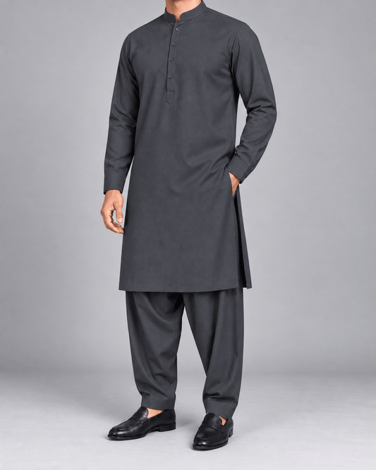 Charcoal grey - 130 S (10) - Wazir Suiting
