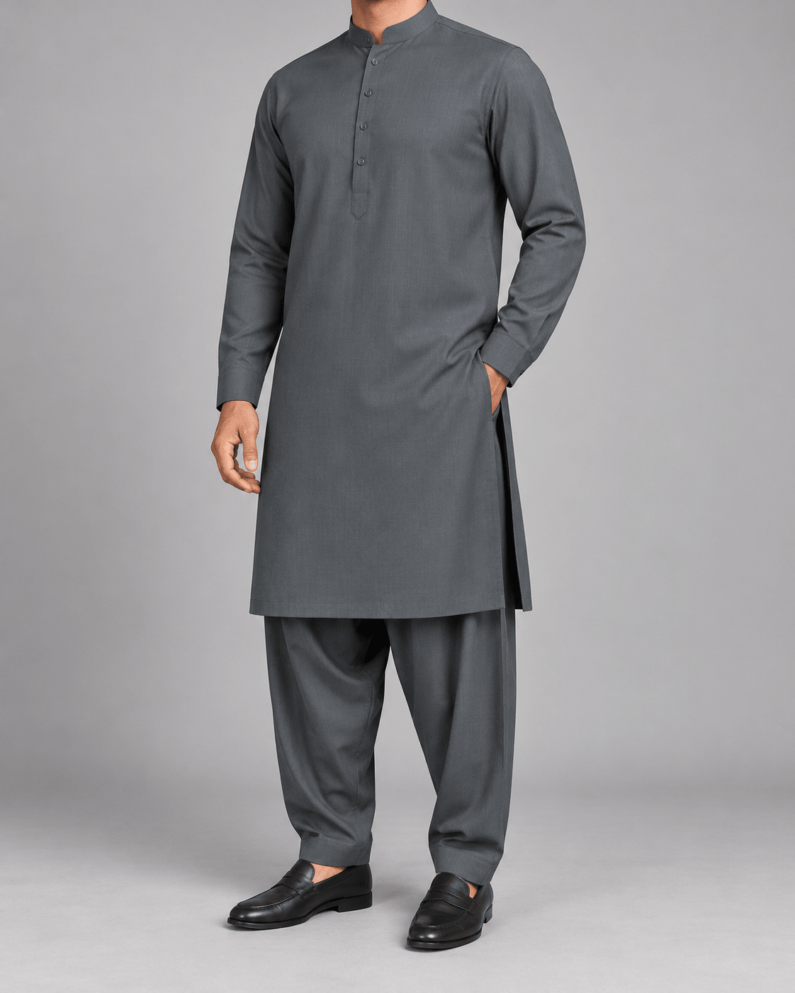 Charcoal Grey- Nobility - Wazir Suiting