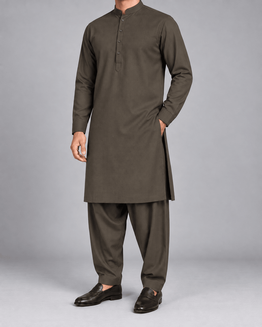 Chocolate Brown - 130 S (8) - Wazir Suiting