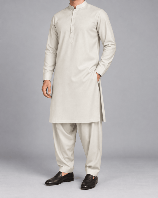 Cream White - 180 S (3) - Wazir Suiting