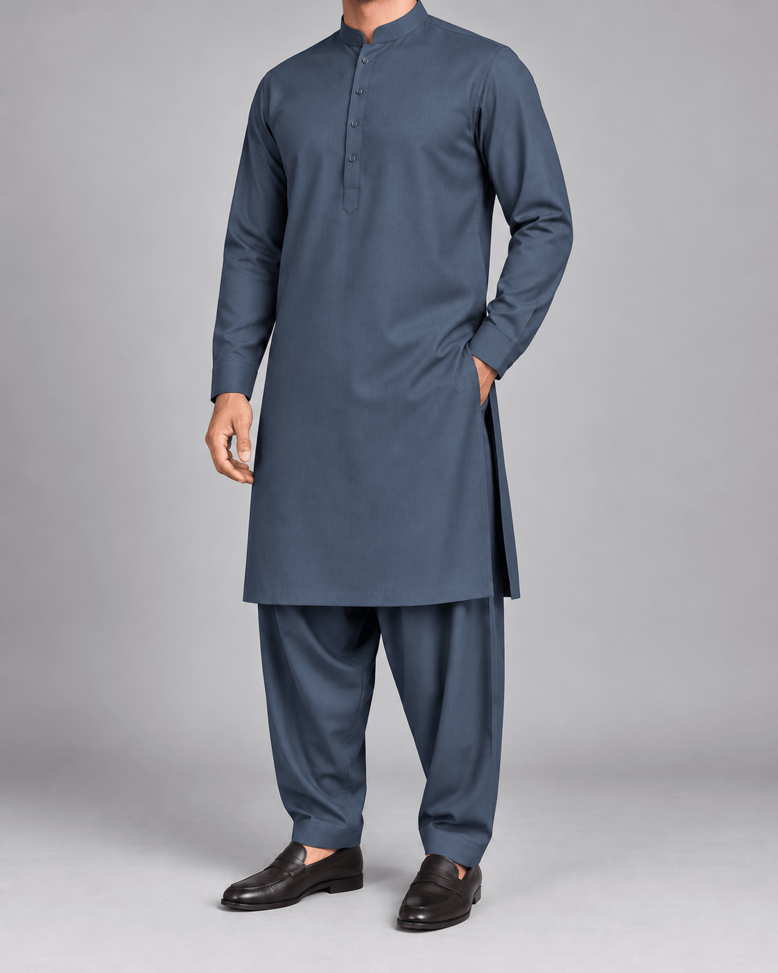 Dark Blue Grey - 180 S (11) - Wazir Suiting