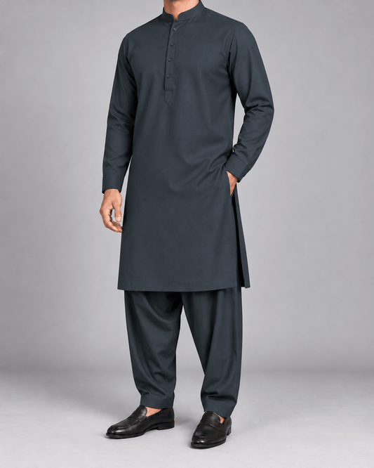 Dark Teal - Thailand Wash N Wear - Wazir Suiting