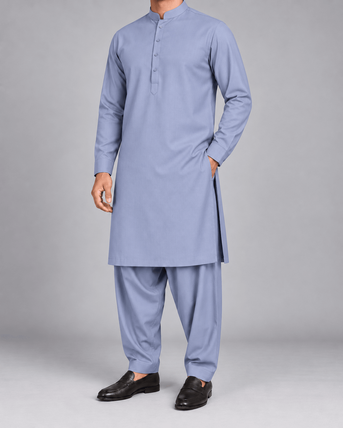 Glacier Blue - Thailand Wash N Wear - Wazir Suiting