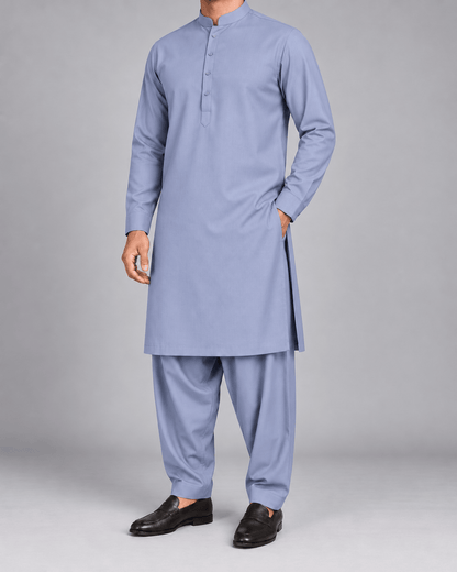 Glacier Blue - Thailand Wash N Wear - Wazir Suiting
