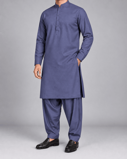 Indigo Blue - 7 Star Italian Wool - Wazir Suiting