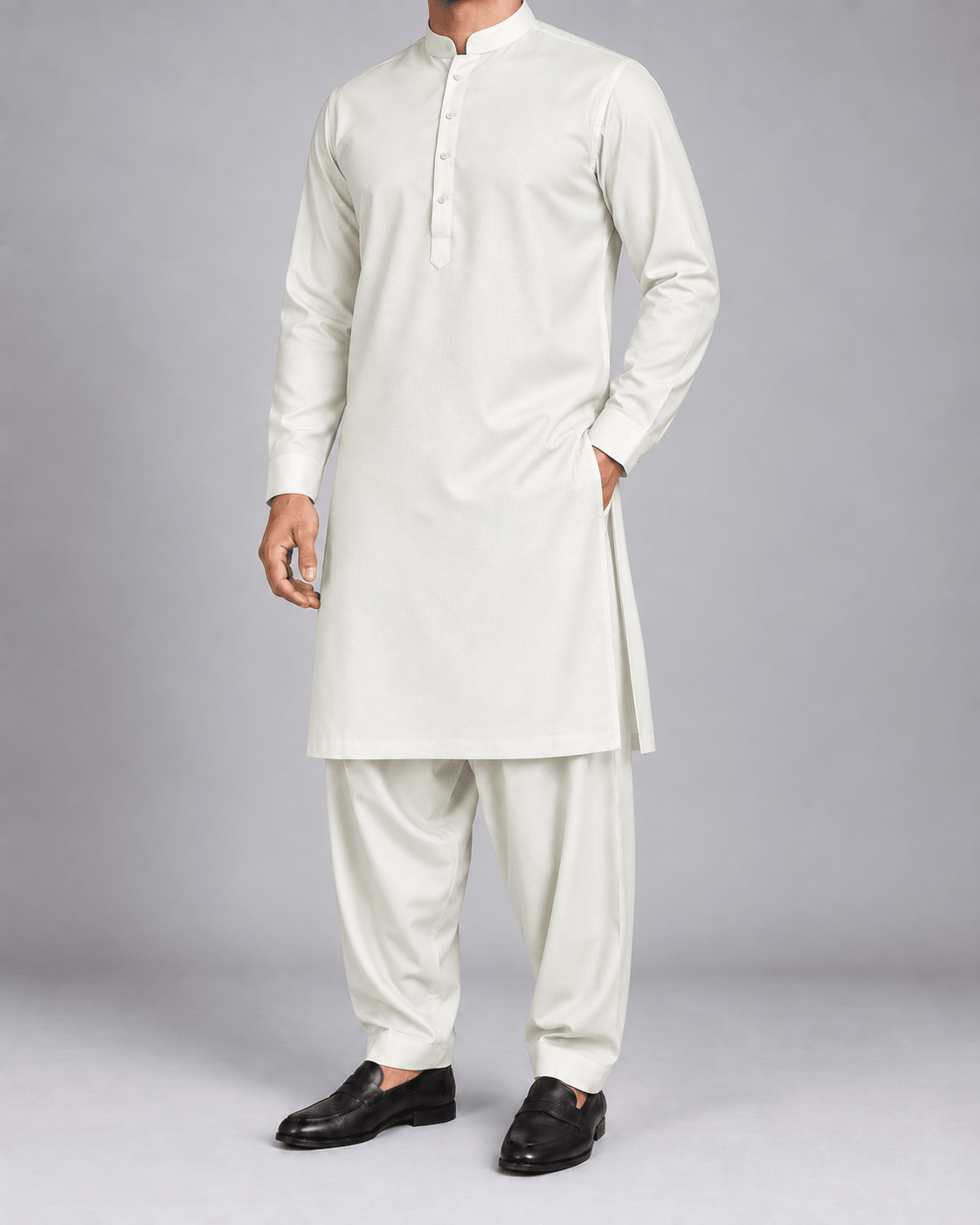 Ivory White - 7 Star Italian Wool - Wazir Suiting