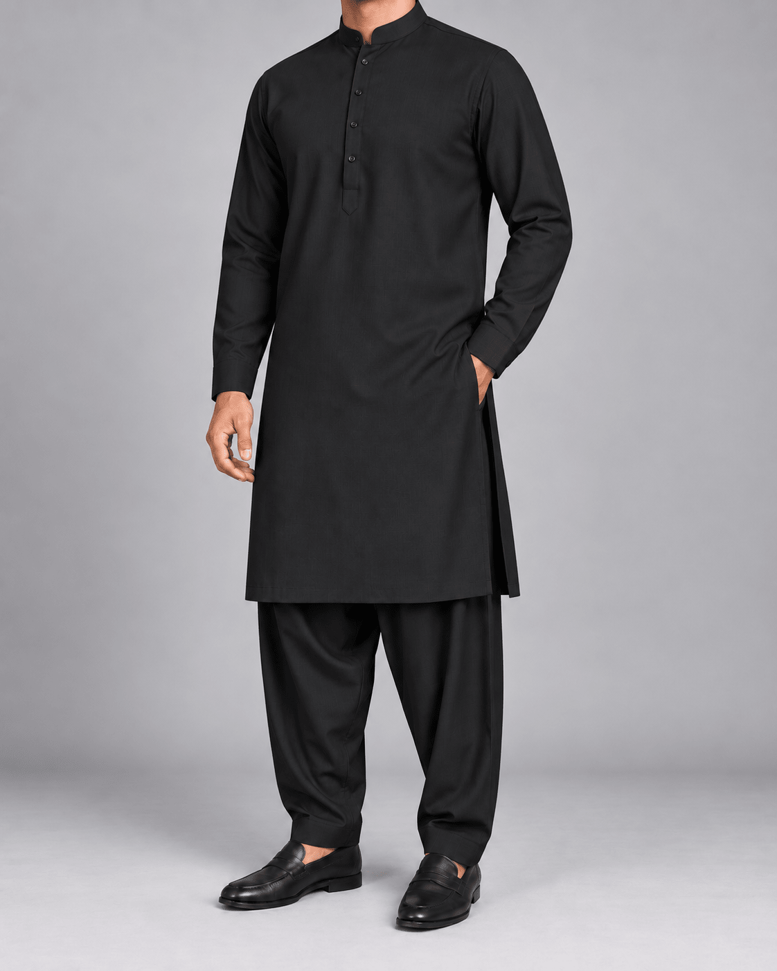 Jet Black- 130 S (13) - Wazir Suiting