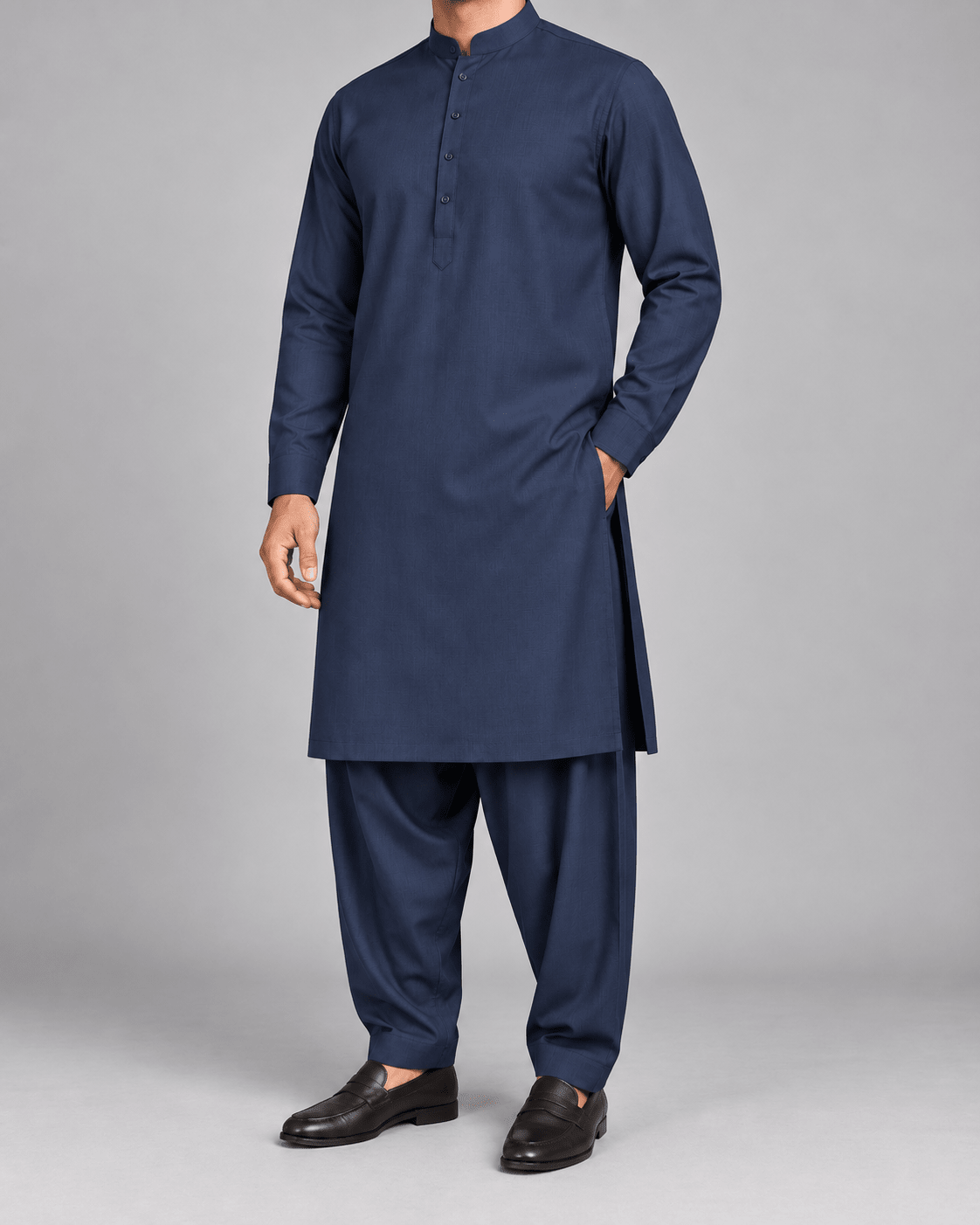 Navy Blue - Australian Wool - Wazir Suiting