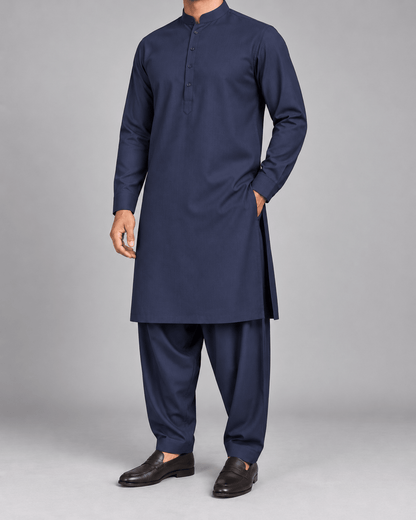Navy Blue - Nobility - Wazir Suiting