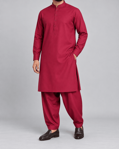 Raspberry Red - Australian Wool - Wazir Suiting