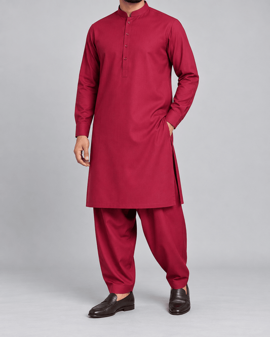 Raspberry Red - Australian Wool - Wazir Suiting