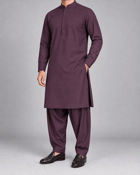 Royal Plum - Thailand Wash N Wear - Wazir Suiting
