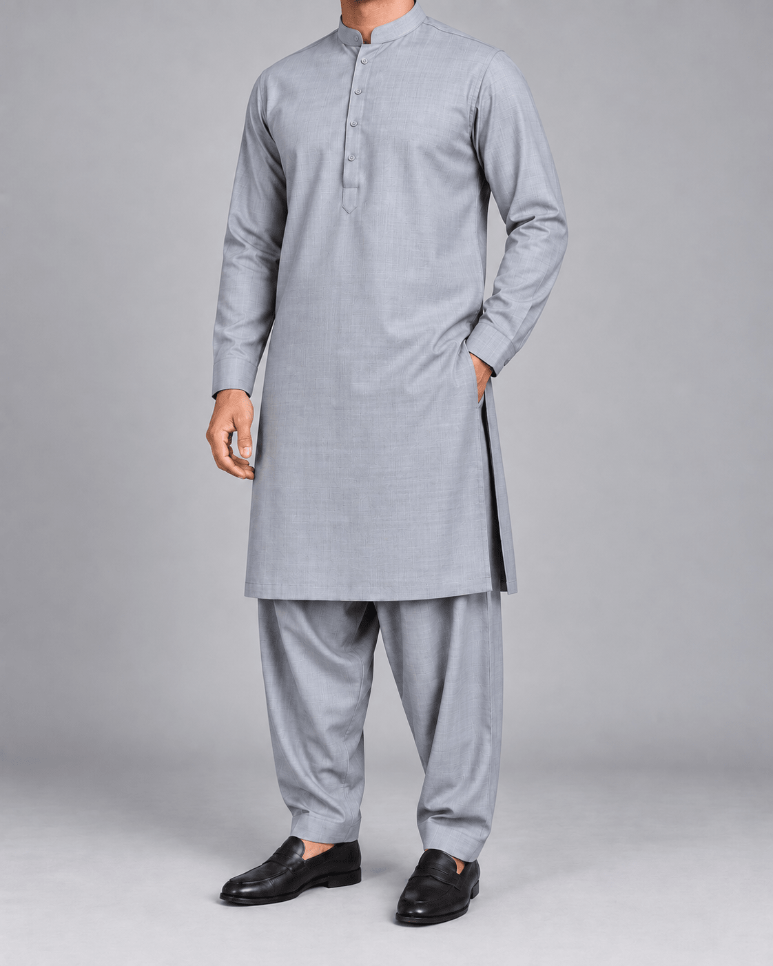 Silver Grey - 130 S - Wazir Suiting