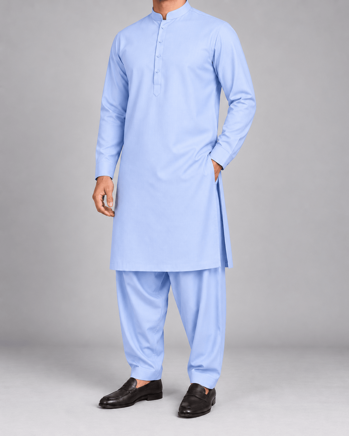 Sky Blue - Thailand Wash N Wear - Wazir Suiting