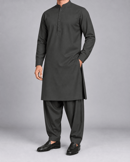 Smoked Olive - Thailand Wash N Wear - Wazir Suiting