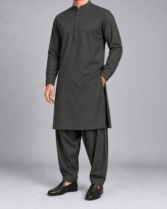 Smoked Olive - Thailand Wash N Wear - Wazir Suiting
