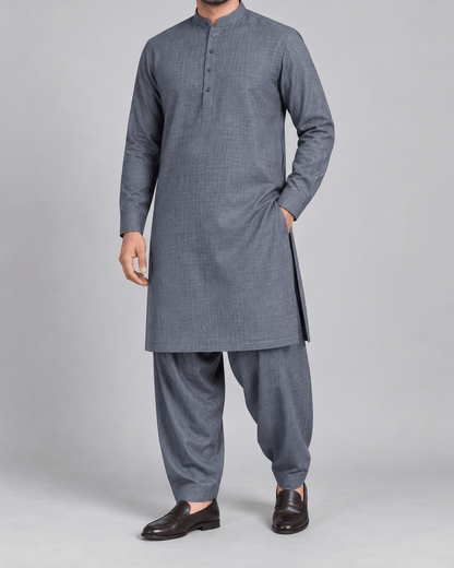 Steel Grey - Australian Wool - Wazir Suiting